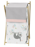 Pink and Grey Jungle Sloth Leaf Baby Kid Clothes Laundry Hamper U952811