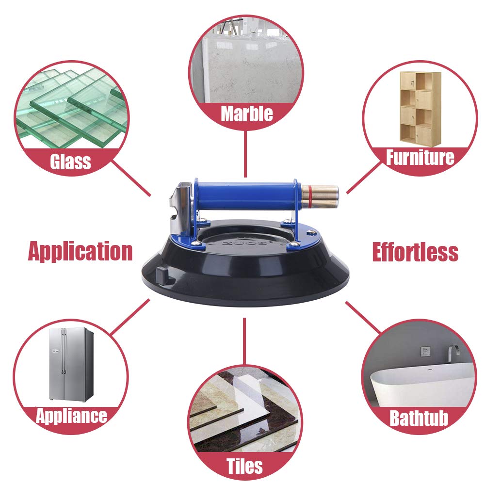 Glass Suction Cup Lifter with Metal Handle D8308