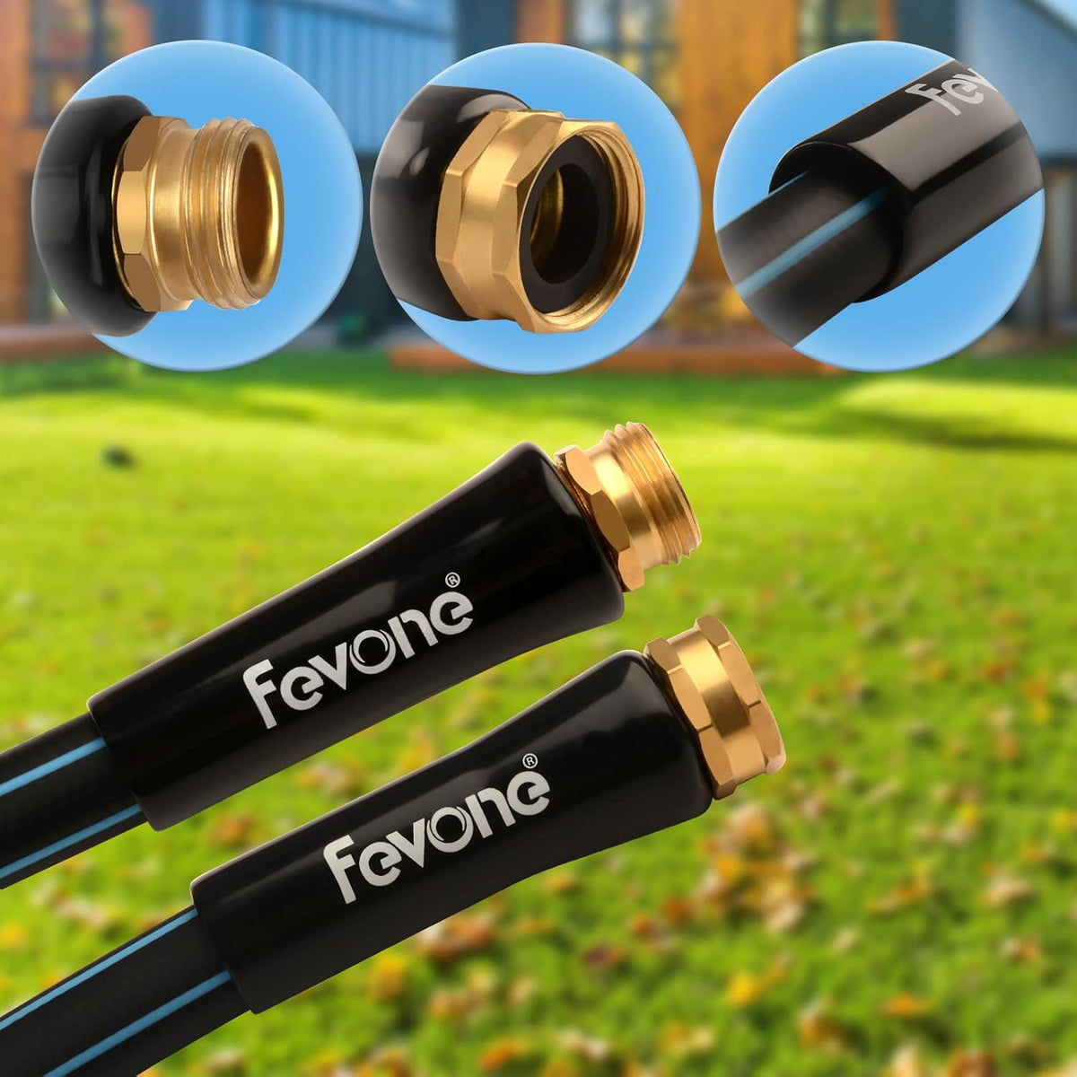 75ft Heavy Duty Hybrid Garden Hose with 3/4 Brass Fittings A9656