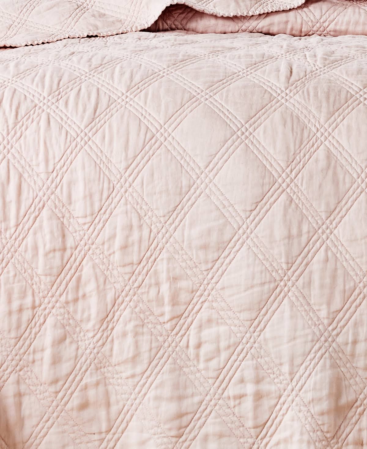 Washed Linen Full/Queen Quilt in Blush O6502
