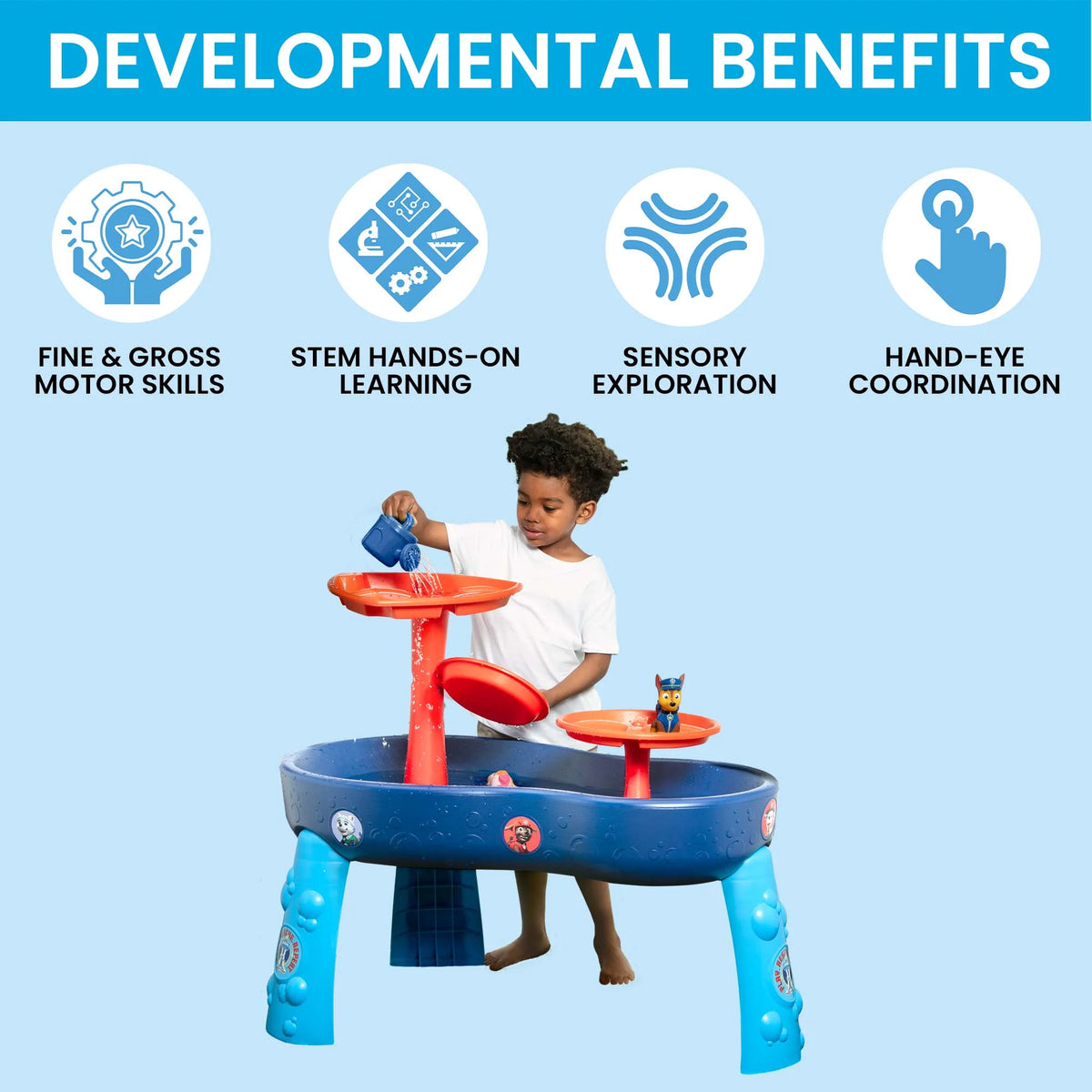 3-Tier Water Table with 11-Piece Toy Set, Blue H9703