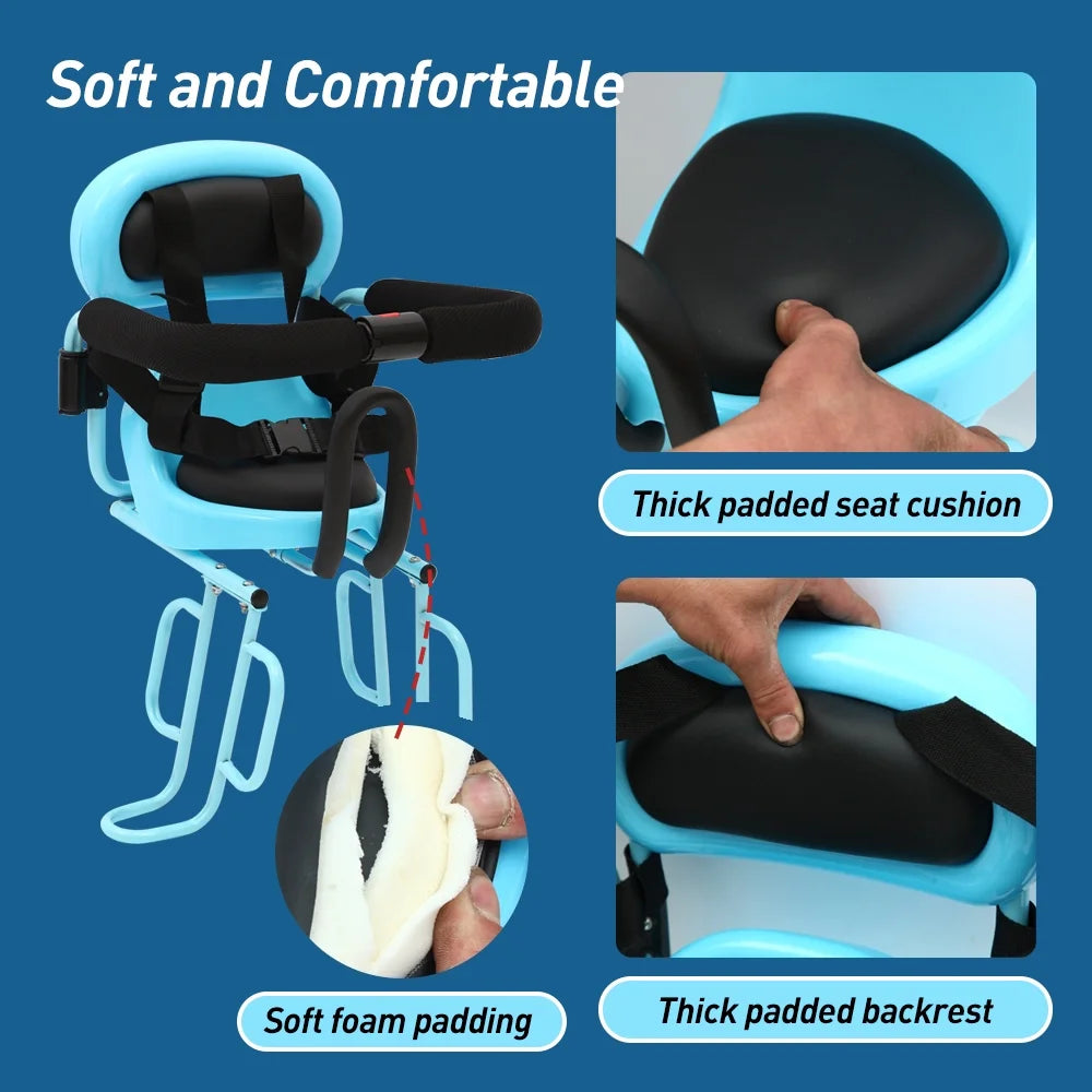 Child Bike Seat Rear Mounted Seat Carrier for Toddlers 6M-6Y Hold up to 77lbs Q231