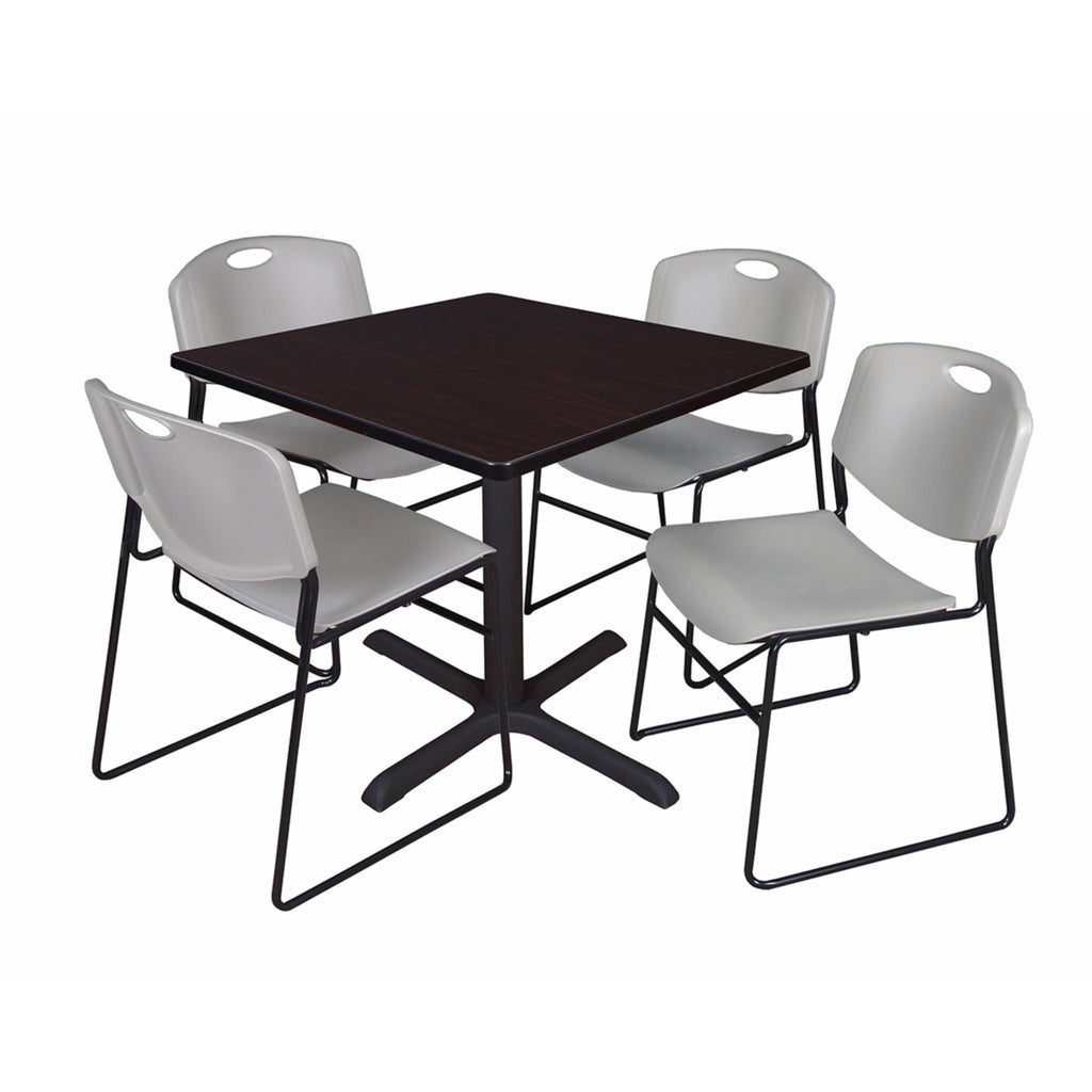 36x22 Square Breakroom Table with 4 Stack Chairs M2416