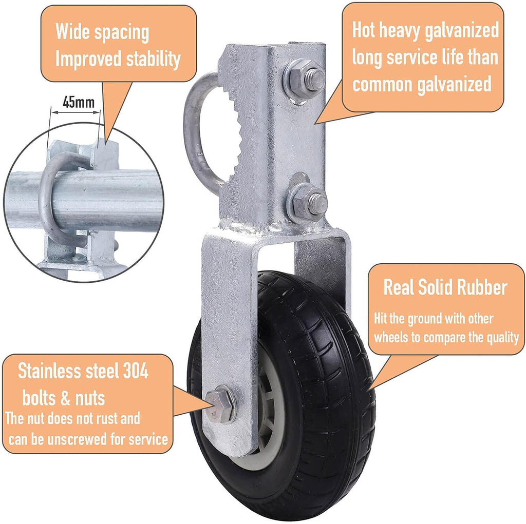 6 Hot Galvanized Heavy Duty Gate Wheels for Metal Tube Swing Gate R653