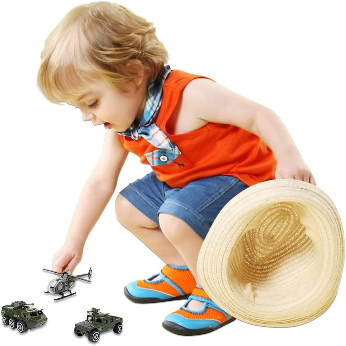 Diecast Military Vehicles 6 Pack Alloy Metal Model Cars Tank Helicopter Panzer Anti-Air Vehicle Playsets N6271