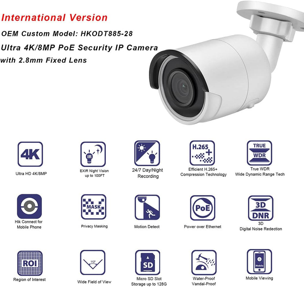 8MP Poe IP Outdoor Security Camera with EXIR Night Vision Q8968