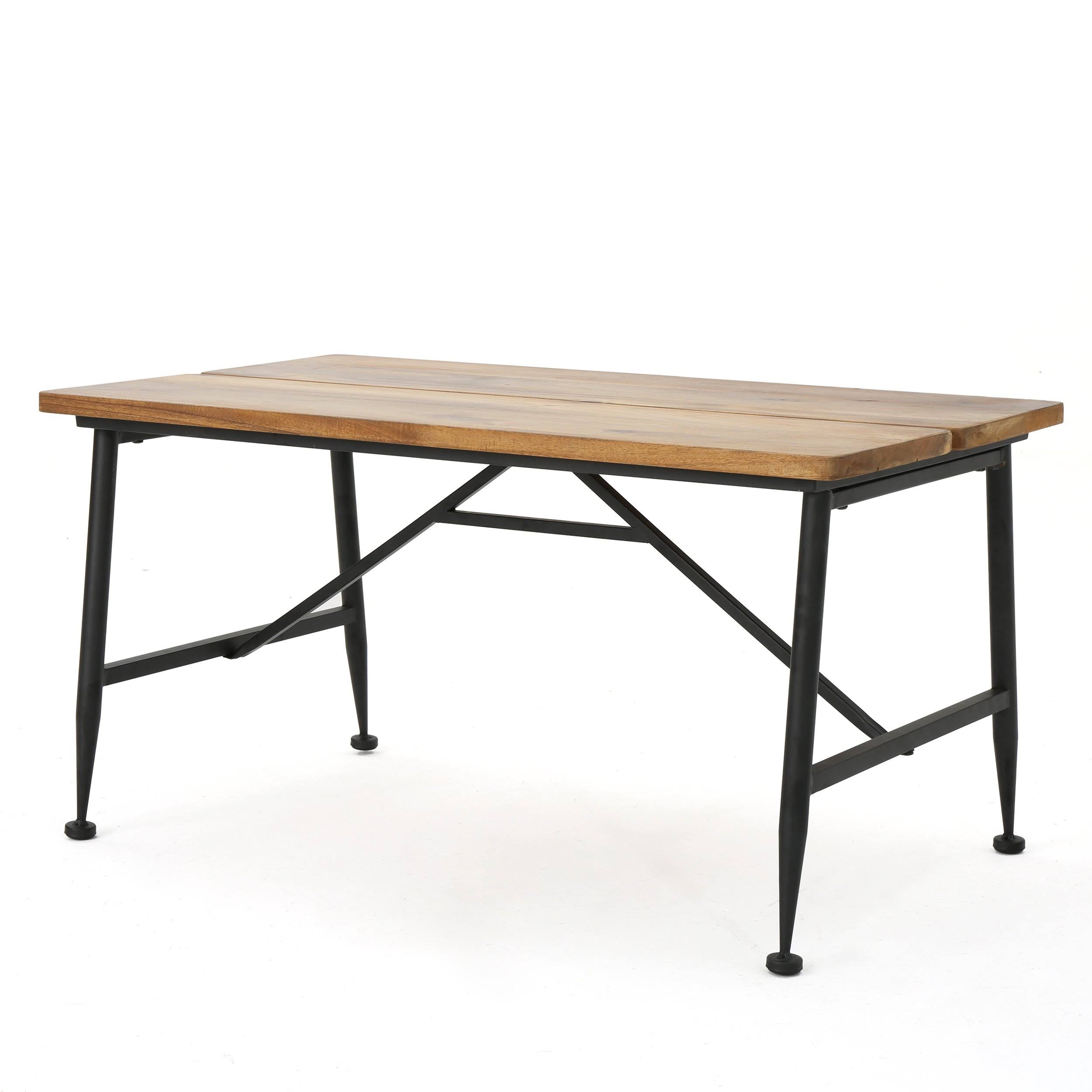 Rustic Industrial Acacia Wood Coffee Table with Metal Frame V423199