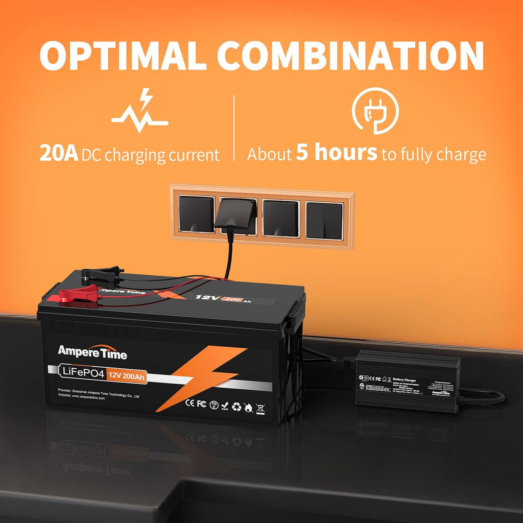 12V 400Ah LiFePO4 Battery with 250A BMS and 14.6V 40A Charger J7218