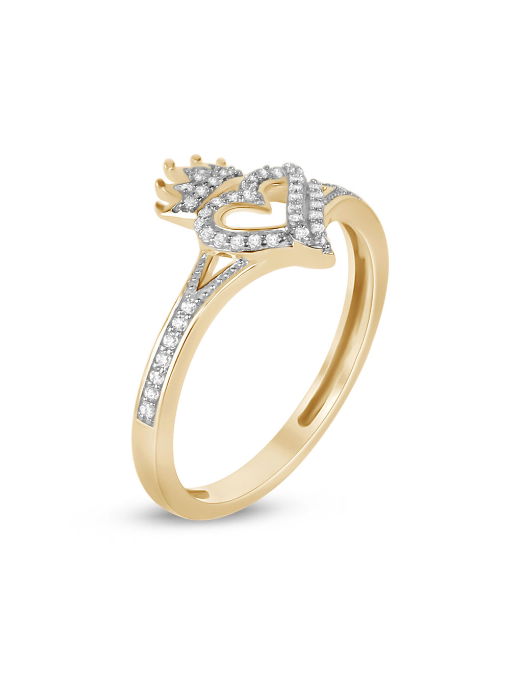 10K Yellow Gold Diamond Heart Ring J431