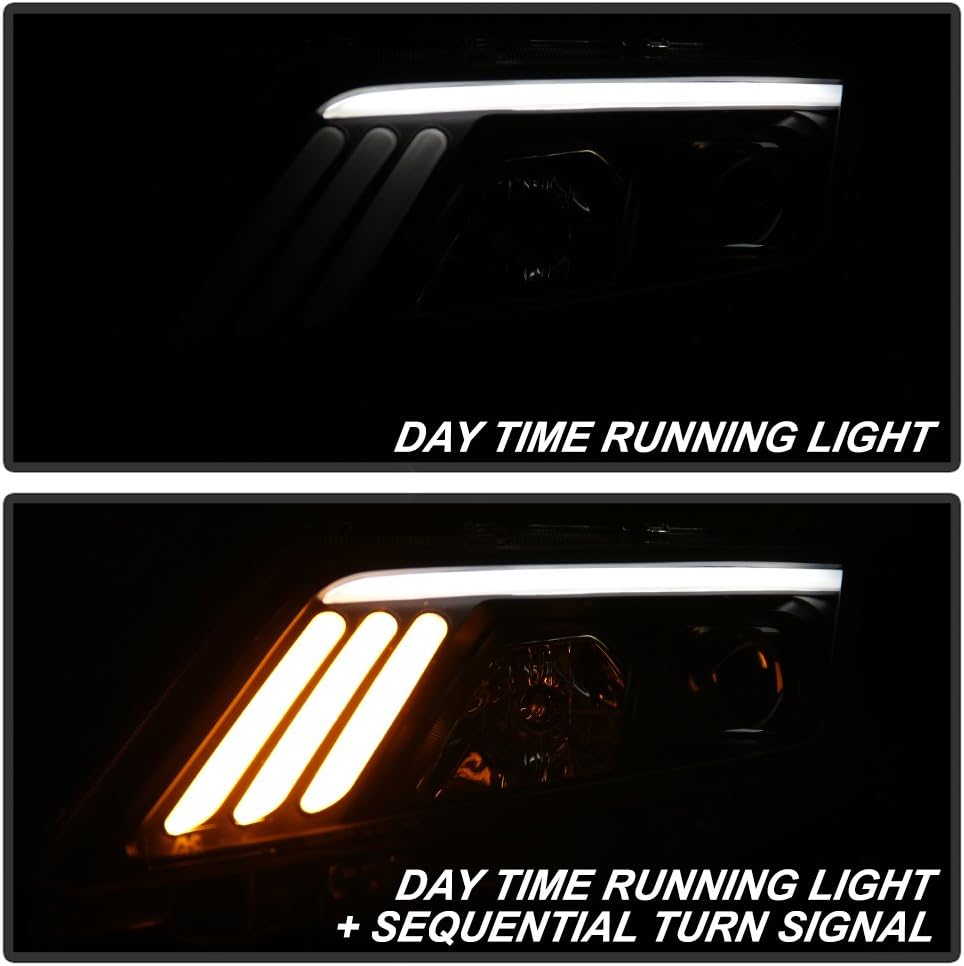 Black LED Projector Headlights Headlamps Left Right W942