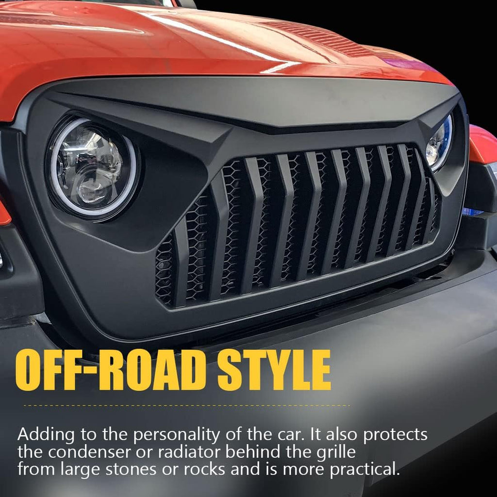 Glossy Black ABS Front Cover Grill for Jeep Wrangler JL JLU S512