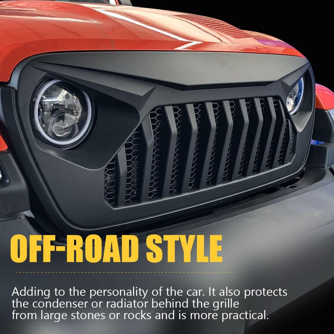 Glossy Black ABS Front Cover Grill for Jeep Wrangler JL JLU S512