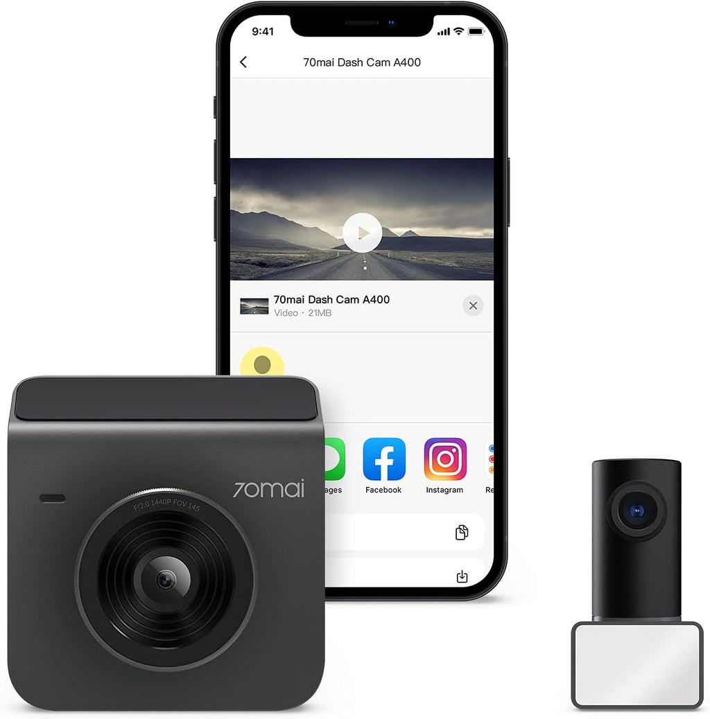 Gray Dash Cam Front and Rear 2K QHD Built in WiFi P51658