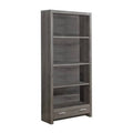 4 Shelf Bookcase with Storage Drawer in Dark Taupe Q902