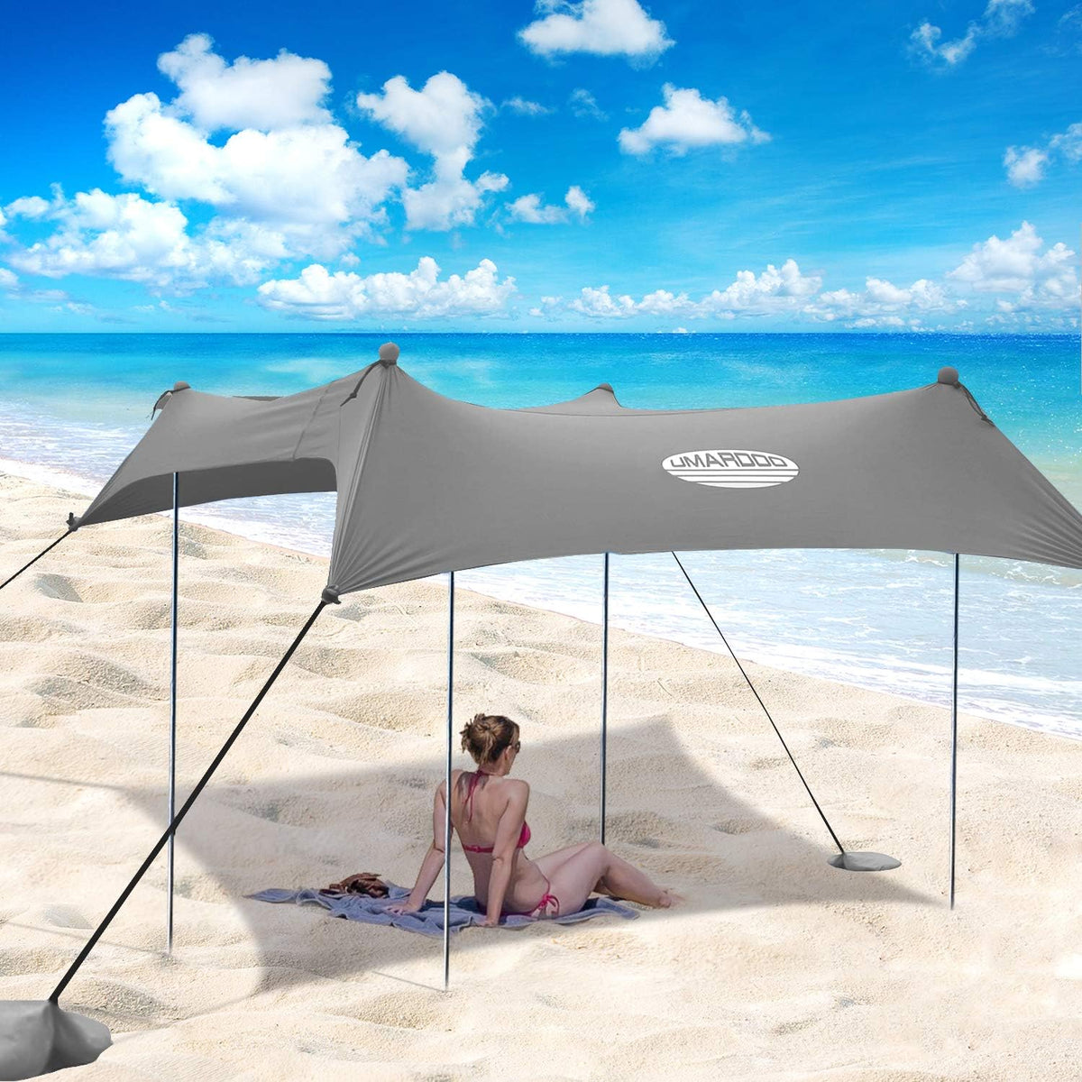 Blue 7X7 FT Pop Up Beach Tent with Carrying Bag E371