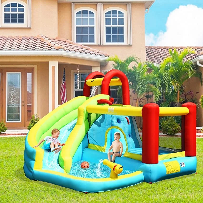 Inflatable Water Slide Bounce House with Splash Pool Y26272