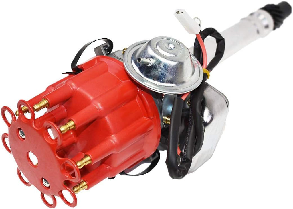 Red Cap Distributor with 8.0mm Spark Plug Wires and Coil Wire V41030