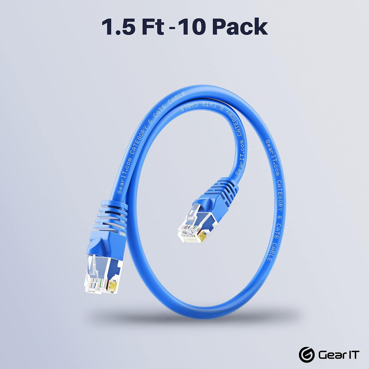 Cat6 Ethernet Cable 1 ft (50-Pack) Blue F546