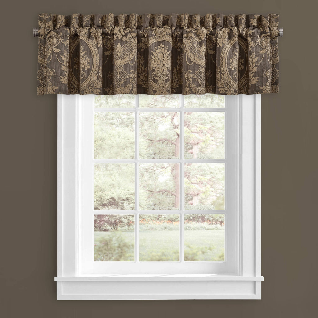 Taupe/Chocolate Rod Pocket Window Valance T452