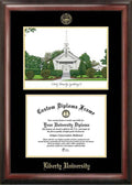 Gold Embossed Diploma Frame with Campus Images Lithograph I366127