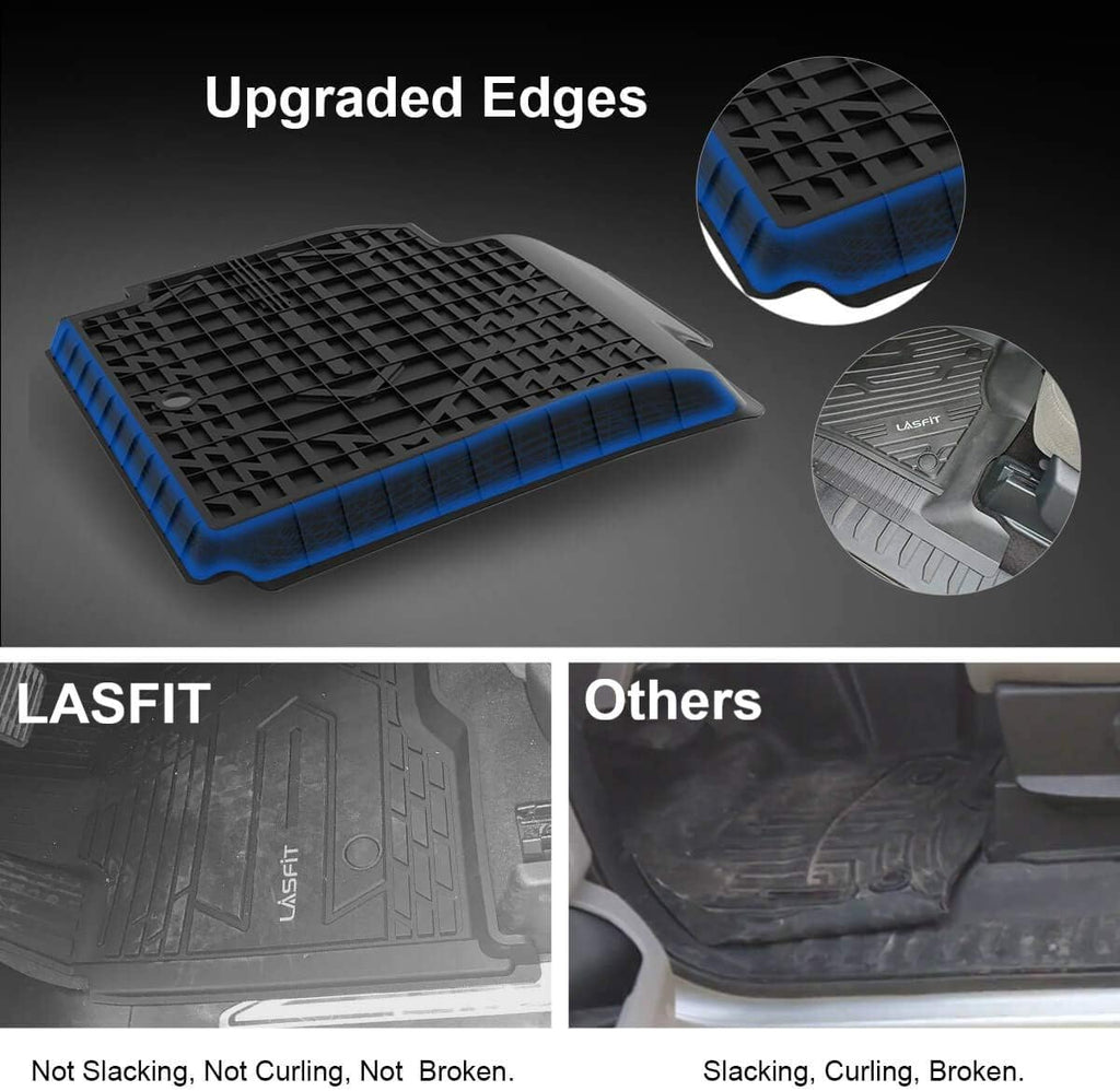 Floor Mats for Ford F-150 2015-2022 SuperCrew Front Bucket Seat and Rear Seat 1st & 2nd Row All Weather Car Liners H40520
