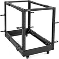 12U 4-Post Open Frame Server Rack, 19-Inch Adjustable Depth, Black T166