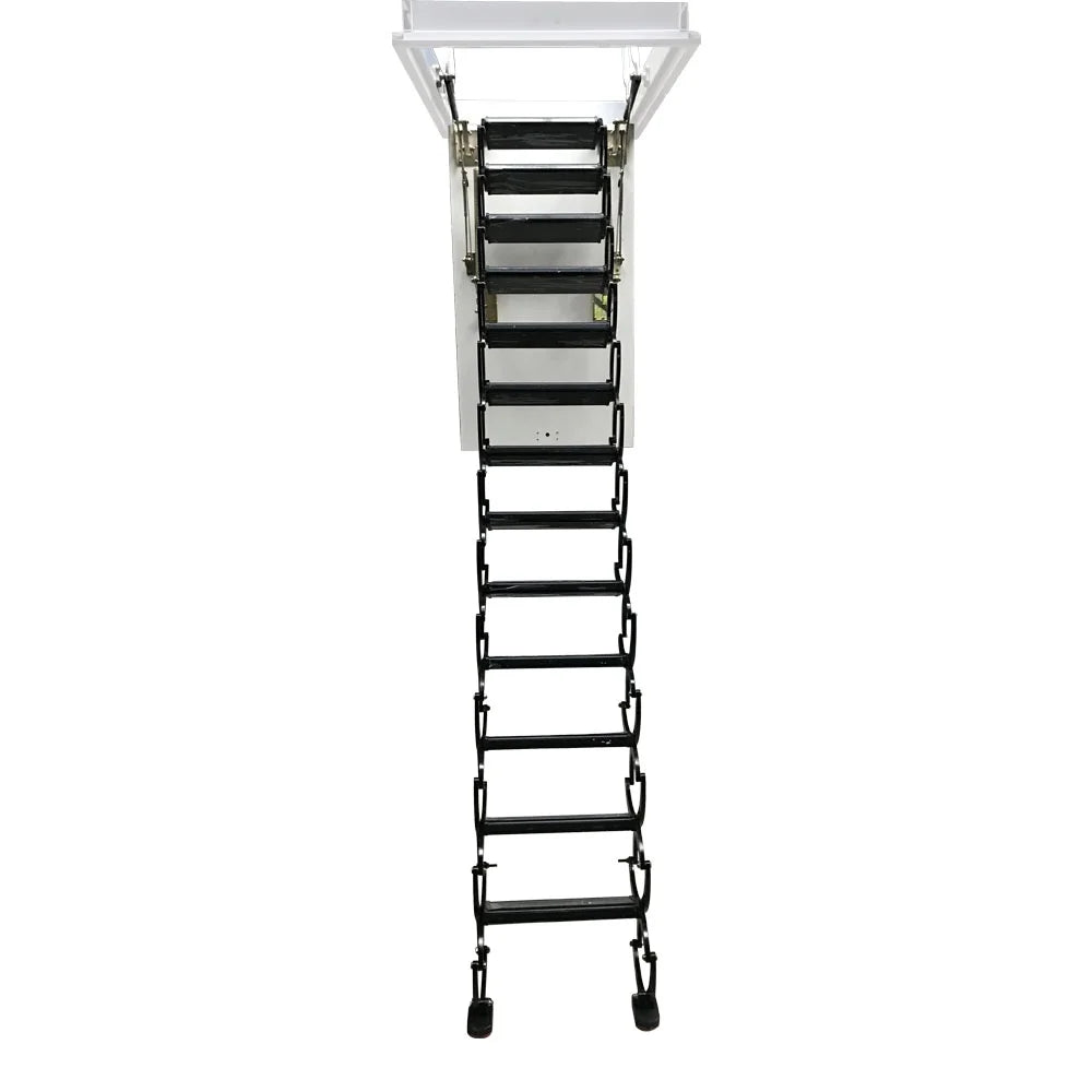 Black Titanium-Magnesium Alloy Attic Ceiling Ladder Stairs F9111