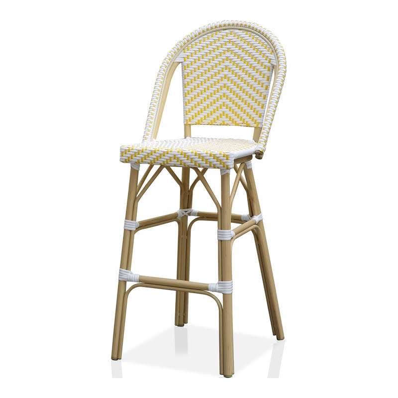 Yellow Aluminum Patio Bar Chairs Set of 2 N34457
