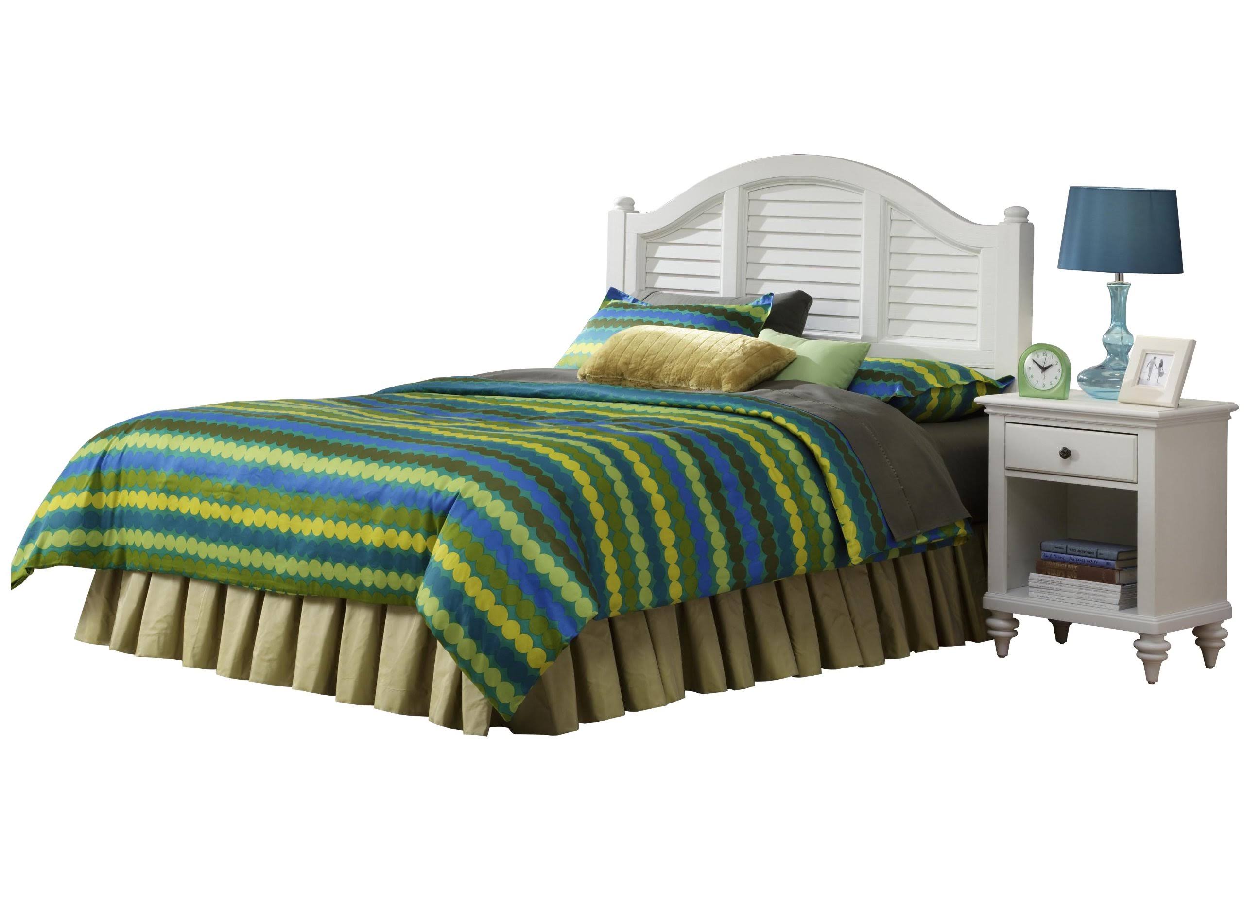 Brushed White Headboard and Night Stand N56371