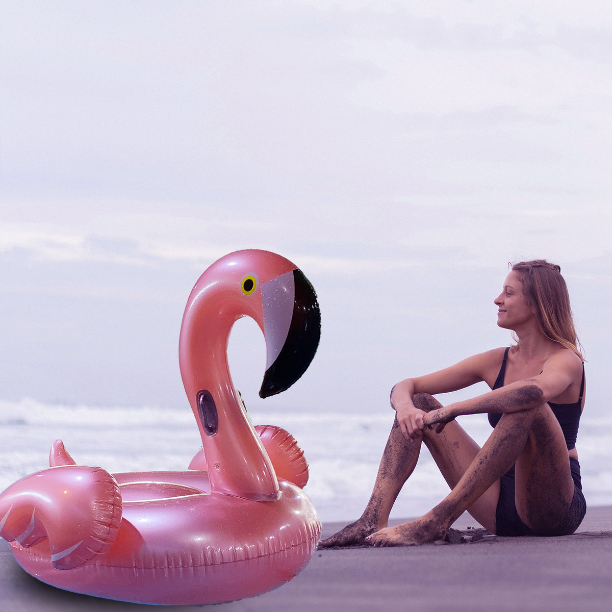Inflatable Flamingo Pool Float Toy 60x60x34 inches Y87272