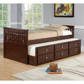 Dark Cappuccino Twin Trundle Bed E8580