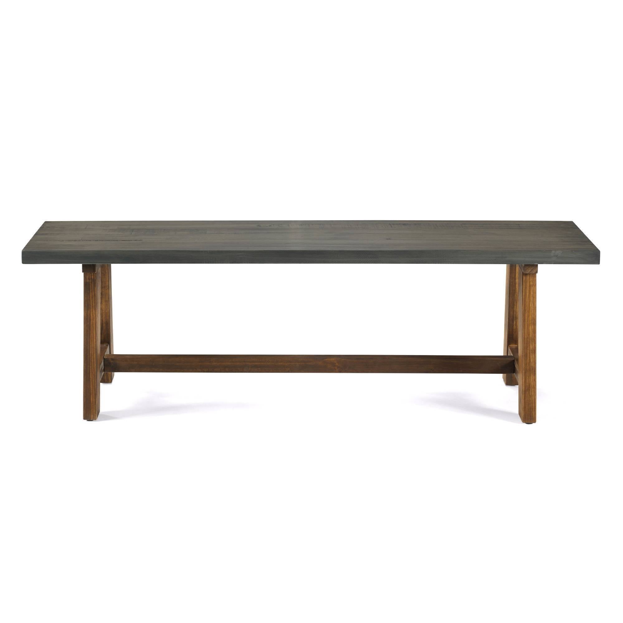 Solid Wood Trestle Dining Bench Gray/Brown M824939