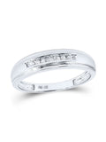 10kt White Gold Mens Diamond Wedding Band Ring Y642