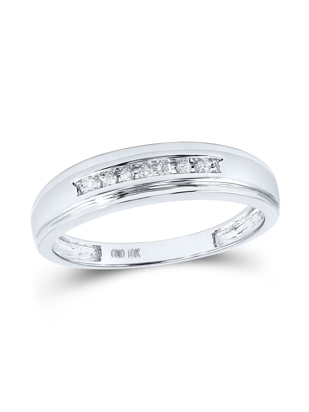 10kt White Gold Mens Diamond Wedding Band Ring Y642