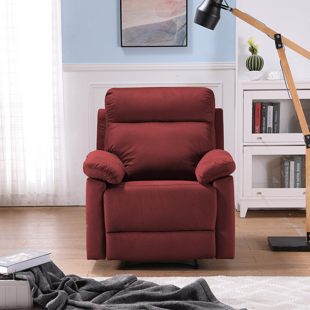 Red Fabric Manual Recliner F5561
