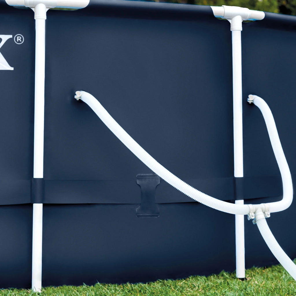 12' x 30" Frame Round Above Ground Swimming Pool Kit with Canopy R43347