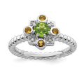 Peridot; Citrine & Diamond Ring Size: 5 U5618