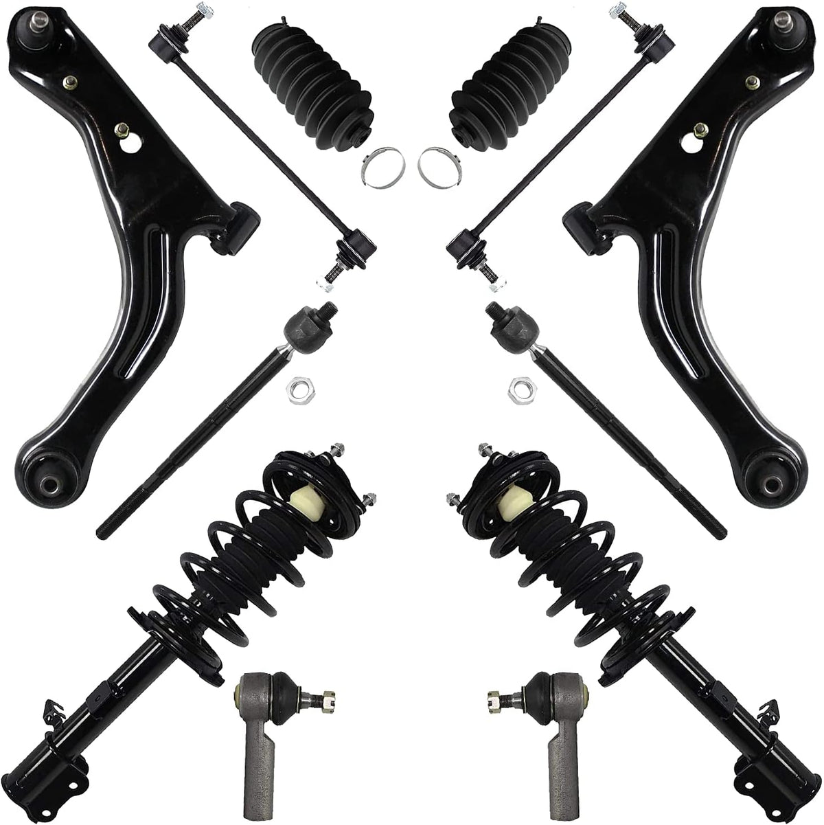 12pc Front Struts Lower Control Arm with Ball Joint Tie Rod Sway Bar Set W547566