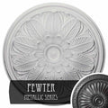 Bordeaux Ceiling Medallion, Hand-Painted Pewter, Gray X130
