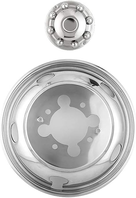 4pcs 17 Stainless Steel Polished Wheel Simulators Hub Caps Rim Covers with Removable Centre Cap G877256