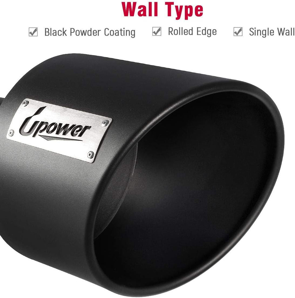 Black Long Stainless Steel Bolt-On Exhaust Tips G440153