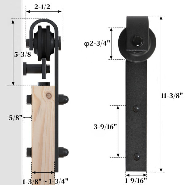 Unfinished Solid Spruce Wood Sliding Barn Door with Hardware Kit Q365124