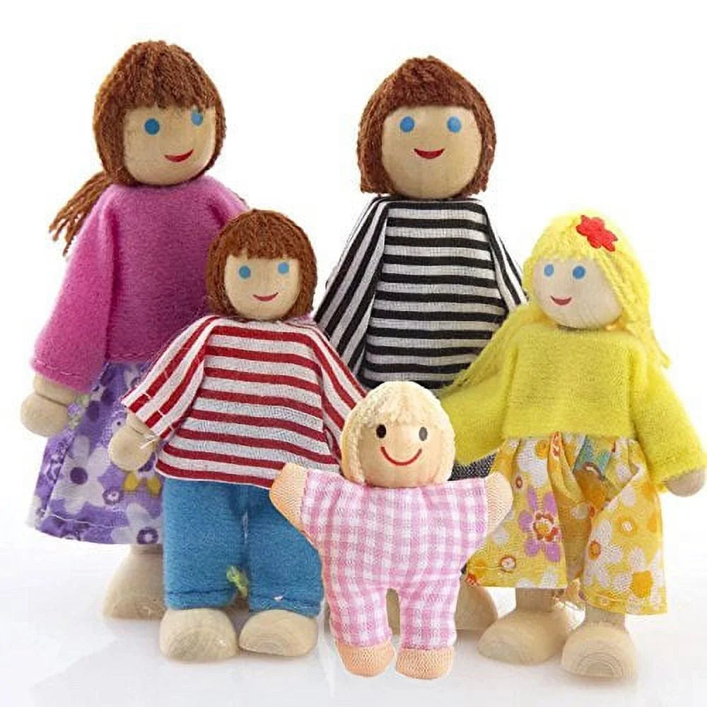 Wooden Dolls Playset Set of 7-Piece T38479