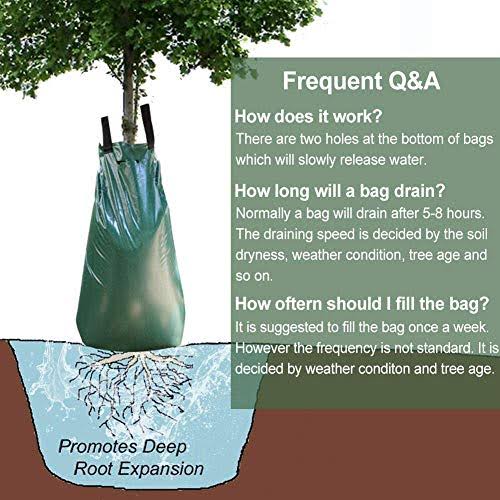 Tree Watering Bag 20 Gallon with Heavy Duty Zipper PVC Slow Release Drippers B516