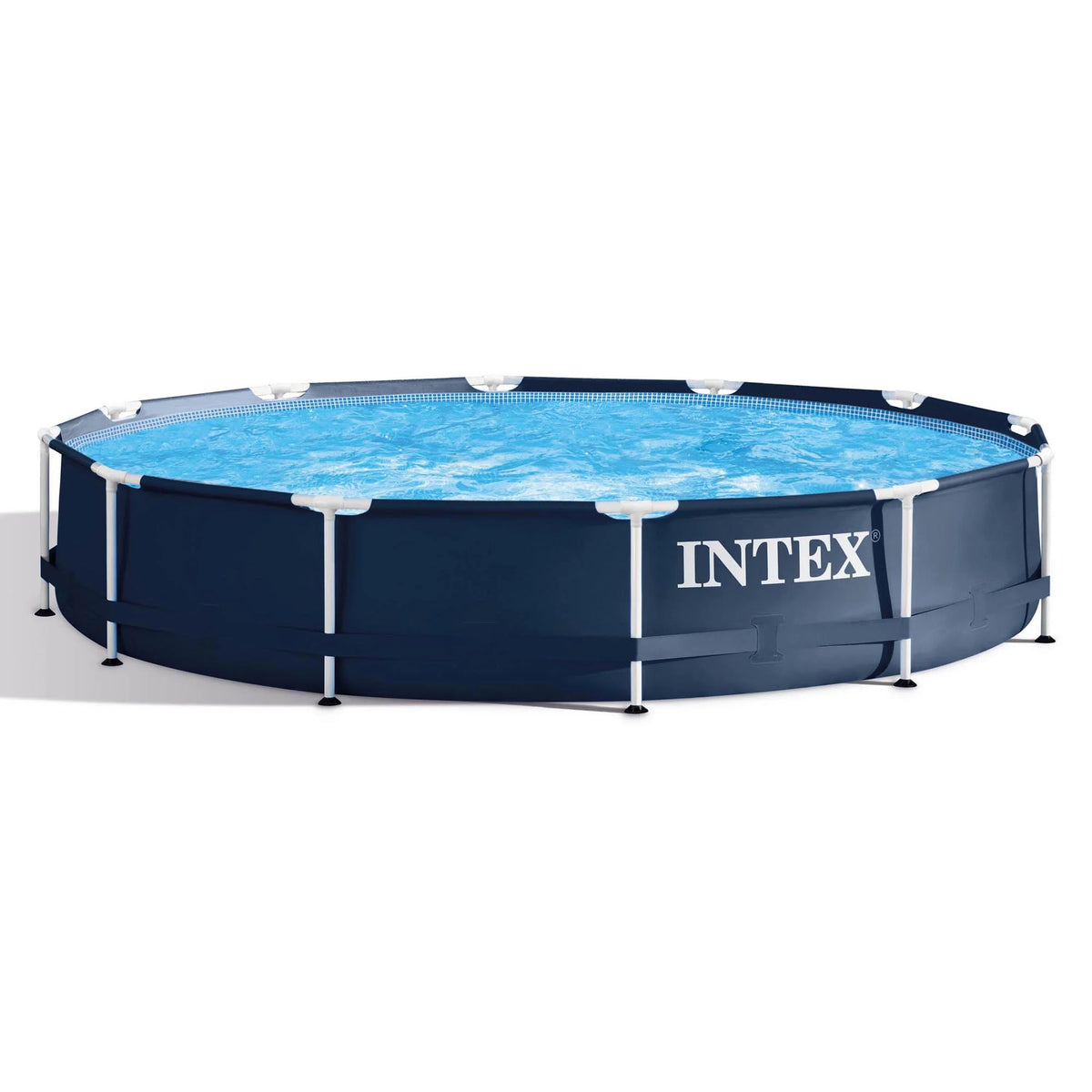 12' x 30" Frame Round Above Ground Swimming Pool Kit with Canopy R43347