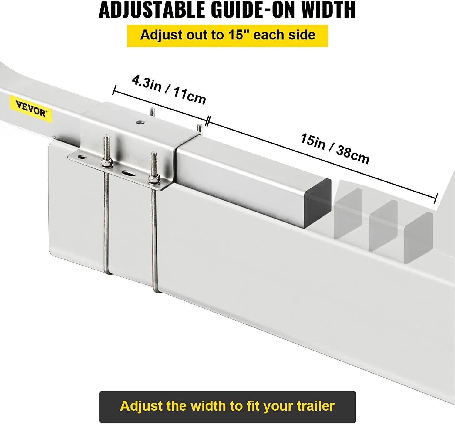 22 in. Steel Boat Trailer Guide-on with White PVC Tube Covers F5741