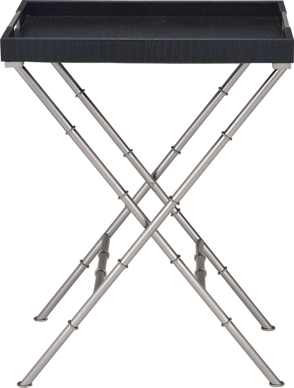 Black & Brushed Nickel Tray Table L216