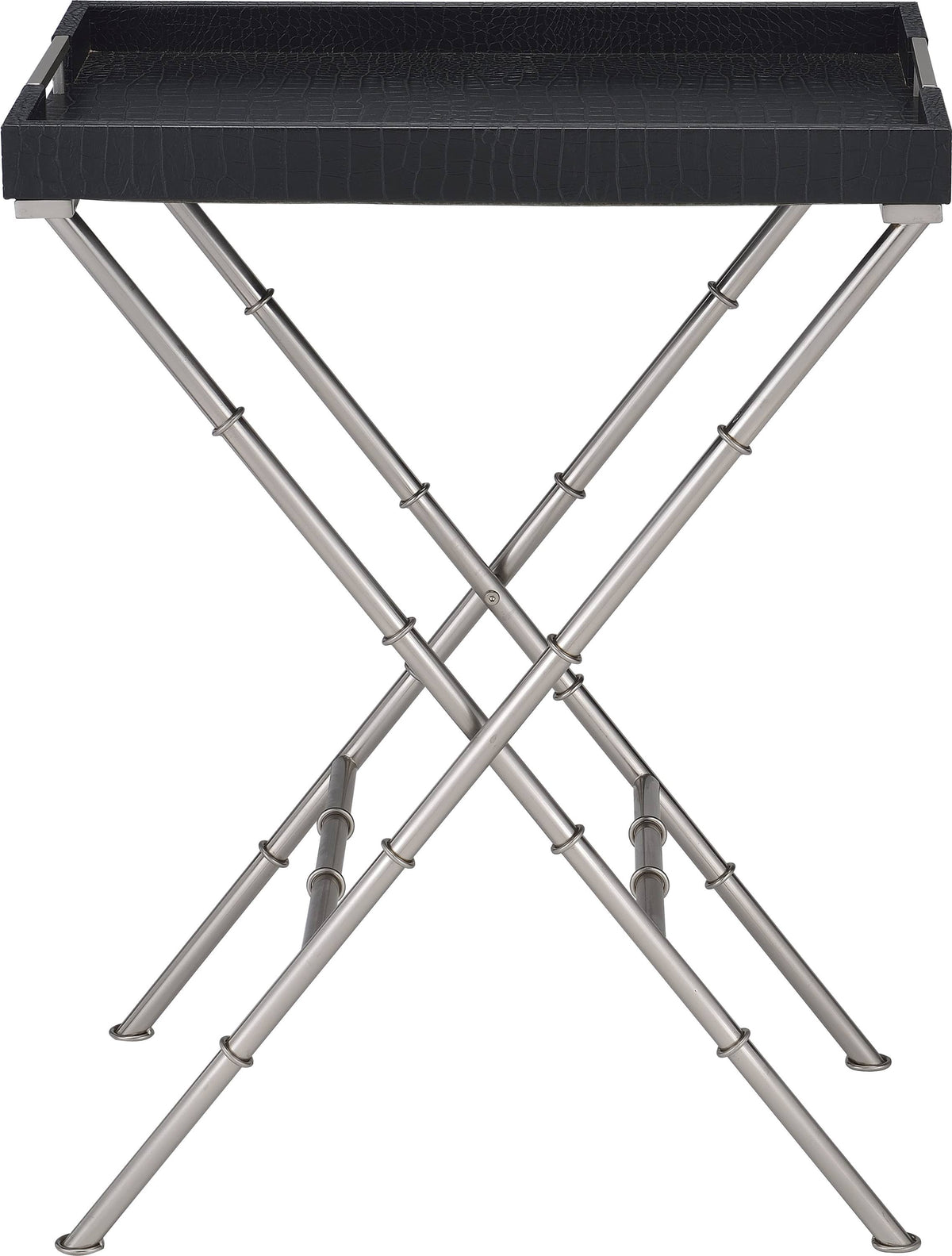 Black & Brushed Nickel Tray Table L216