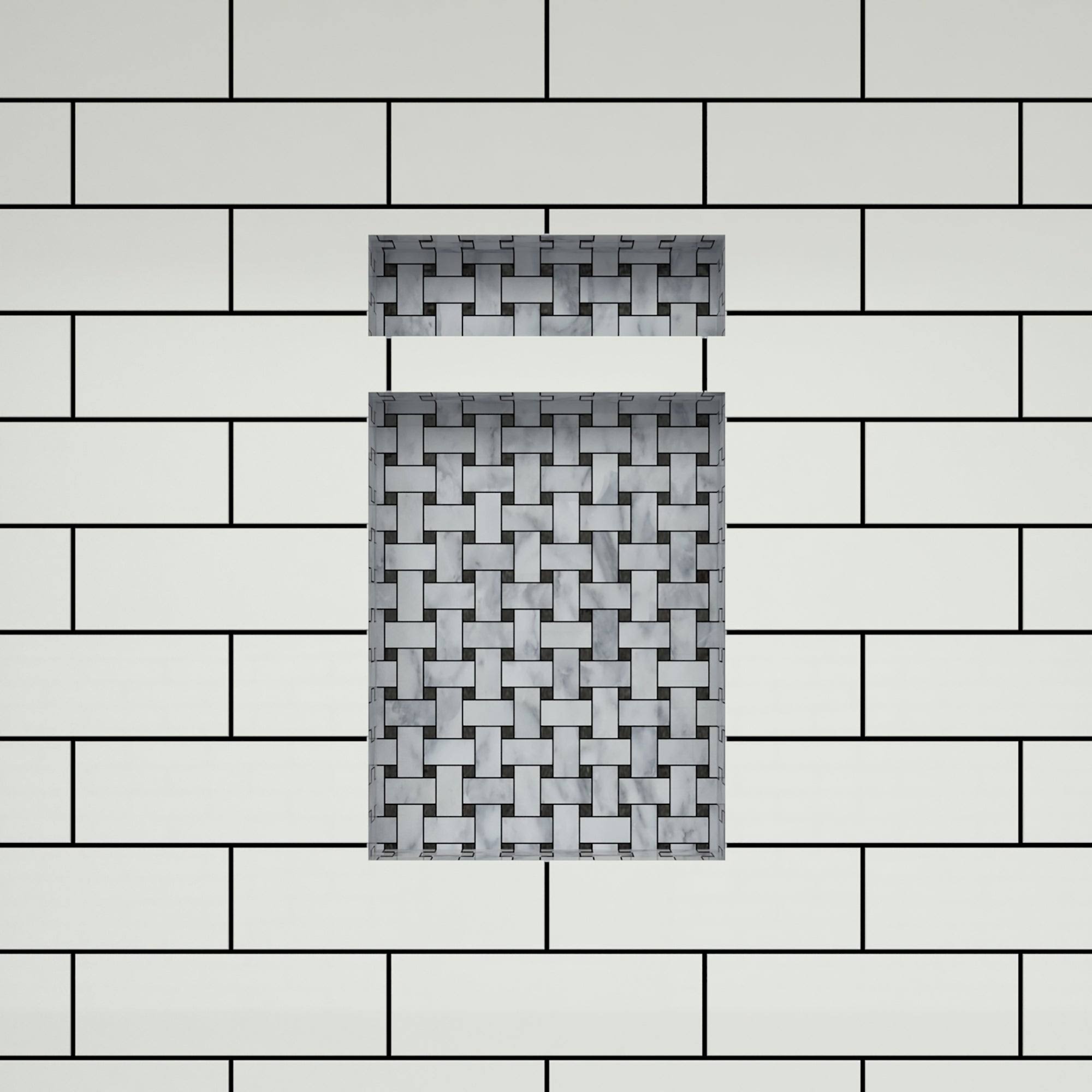 Black Double Recessed Shelf R4076