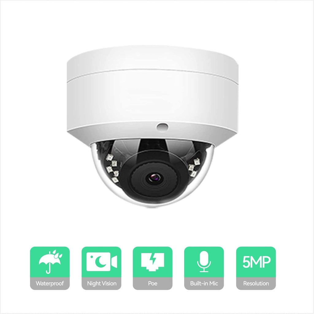 8CH 4K IP Security Camera System with 6 5MP POE IP Dome Cameras Y441